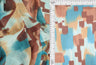 1 Yard Digital Abstract Mesh Knit Fabric, 54'' Wide Polyester Spandex Blend