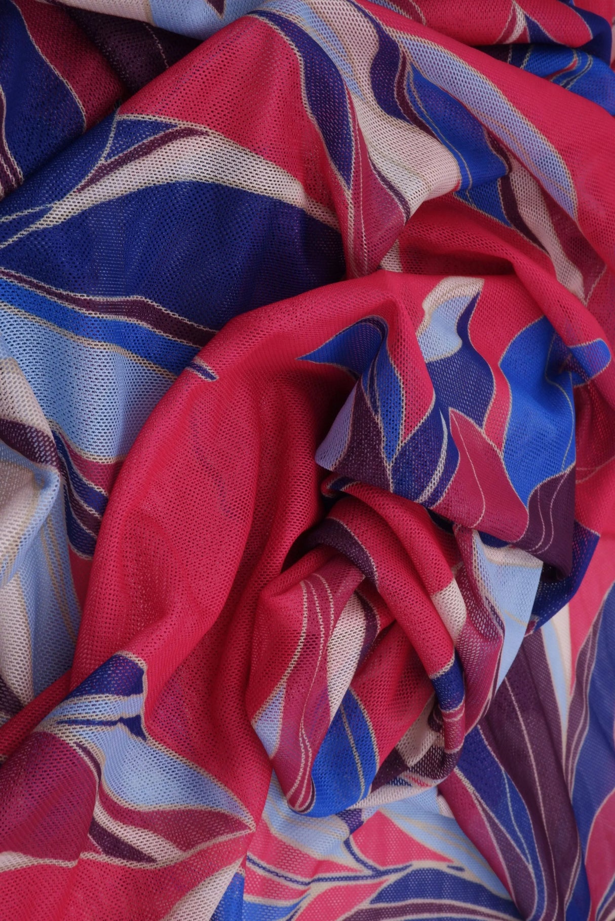1 Yard Digital Floral Mesh Knit Fabric, 54'' Wide Polyester Spandex Blend