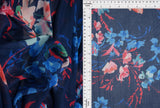 1 Yard Polyester Spandex 100 GSM Mesh Fabric Digital Floral Print Lightweight Stretch 54" Width