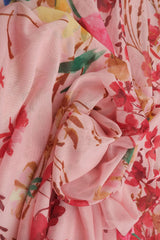1 Yard Digital Floral Mesh Knit Fabric, 54'' Wide Polyester Spandex Blend