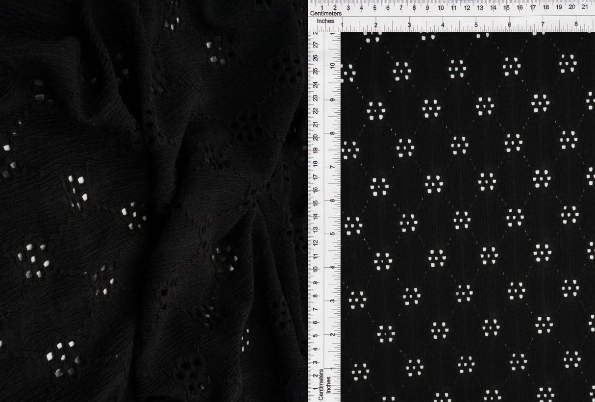 Geo Floral Lace Fabric 98% Polyester 2% Spandex Stretch Material 57/59 Inches Wide