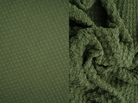 1 Yard Cauliflower Jacquard Knit Fabric, 59/60? Wide Polyester Spandex Blend