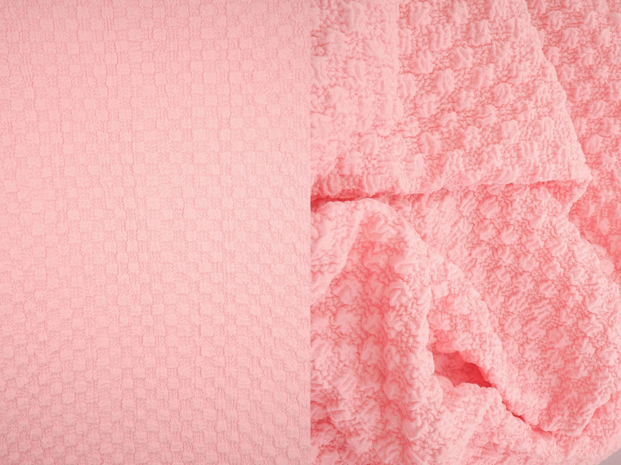 1 Yard Textured Cauliflower Jacquard Knit Fabric 59/60 Inch Wide Ultra Plush Heavyweight Material for Cozy Loungewear & Upholstery