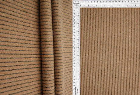 1 Yard Brushed Rib Knit Fabric with Black Backing, 58/60'' Wide Polyester Spandex Blend