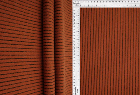 1 Yard Brushed Rib Knit Fabric with Black Backing, 58/60'' Wide Polyester Spandex Blend