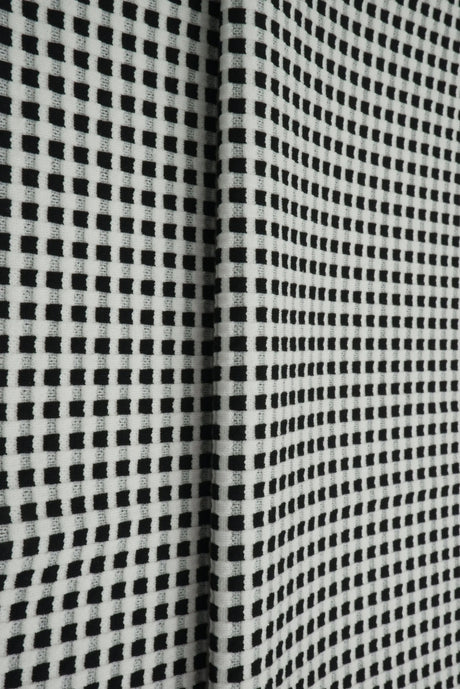 1 Yard Polyester Rayon Spandex 280 GSM Checkered Jacquard YD Fabric Soft 60/62" Width