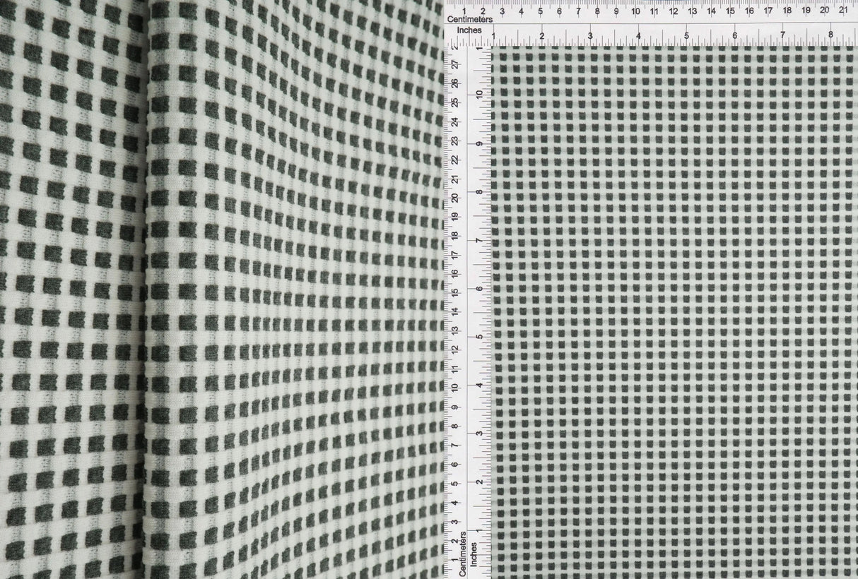 1 Yard Checkered Jacquard YD Fabric Stretch Polyester Rayon Spandex 60/62 Inches Wide