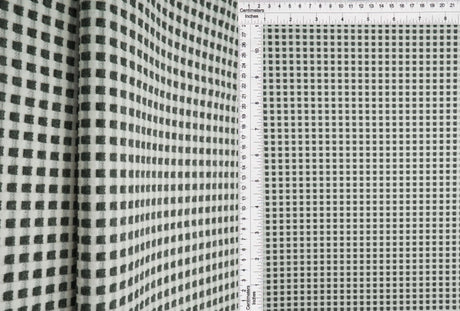 1 Yard Checkered Jacquard YD Fabric Stretch Polyester Rayon Spandex 60/62 Inches Wide
