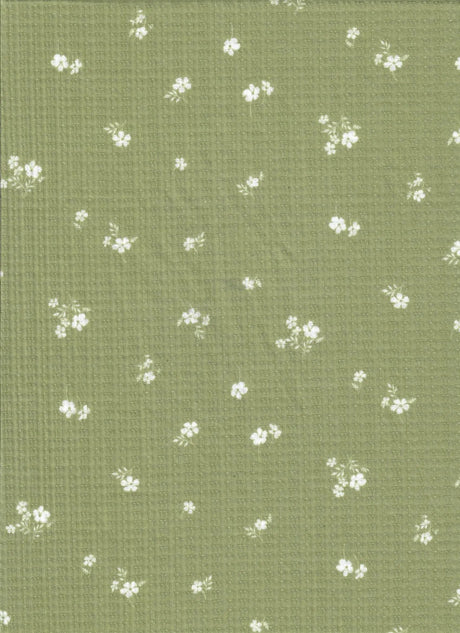 1 Yard Polyester Rayon Spandex Pointelle Ditsy Rib Print Fabric 58/60" Width