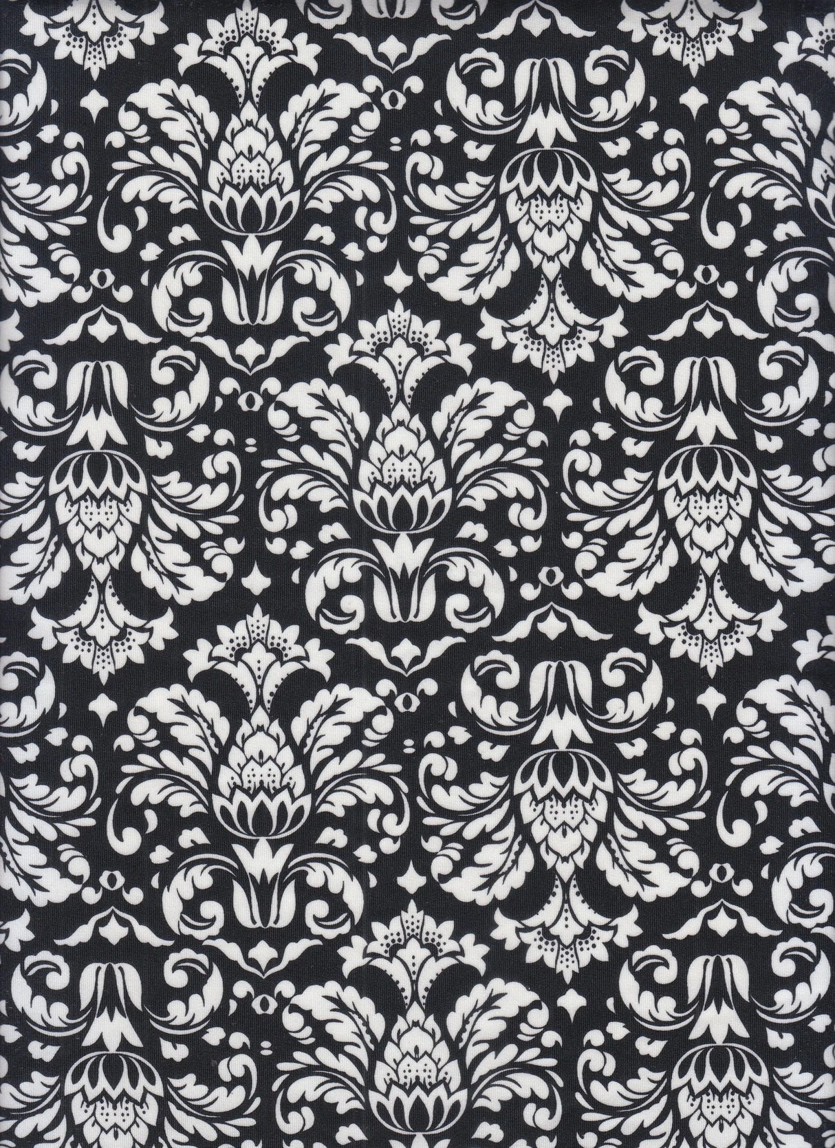 1 Yard Polyester Spandex 190 GSM DTY Damask Wallpaper Print Fabric Soft 58/60" Width