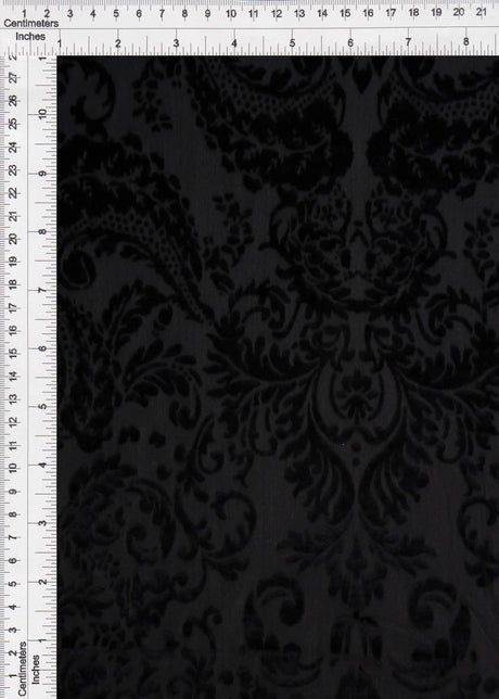 1 Yard Polyester Nylon Spandex 200 GSM Velvet Burnout Damask Wallpaper Fabric 58/60" Width