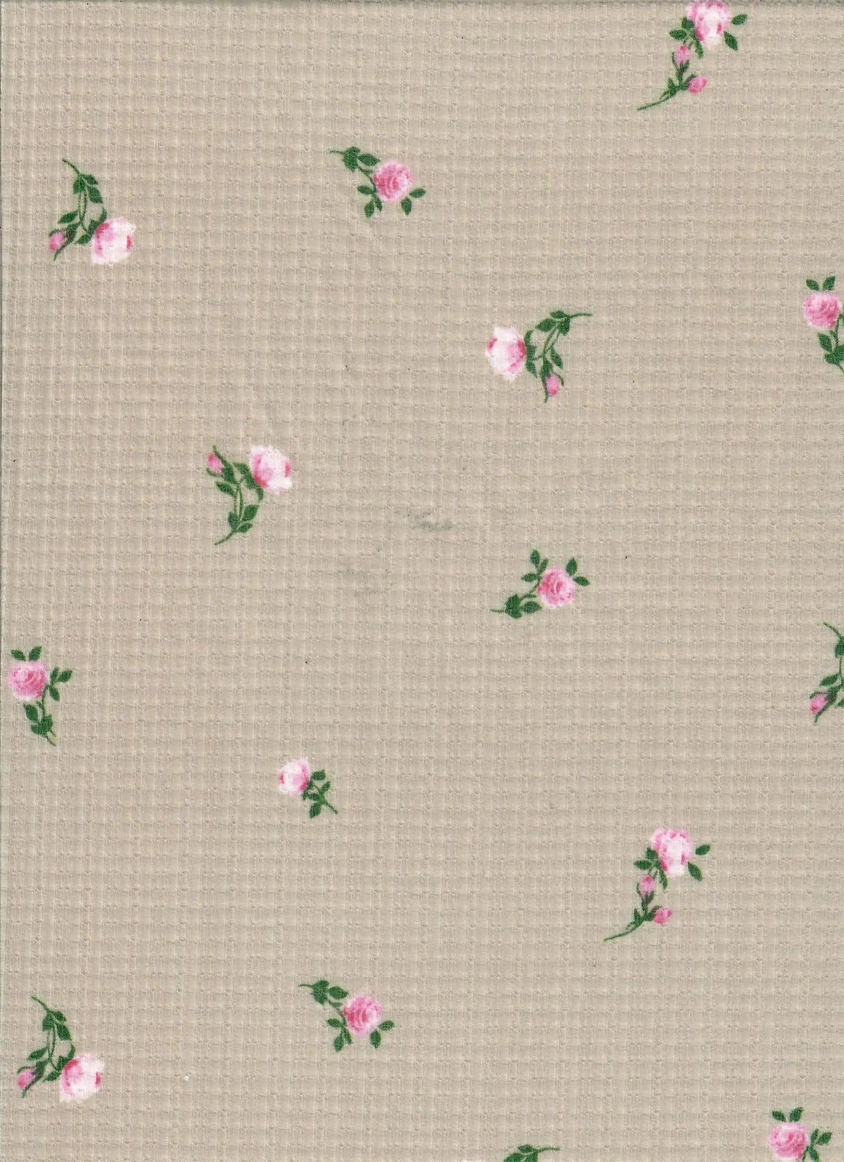 1 Yard Polyester Rayon Spandex 190 GSM Pointelle Ditsy Rib Print Fabric Soft 58/60" Width