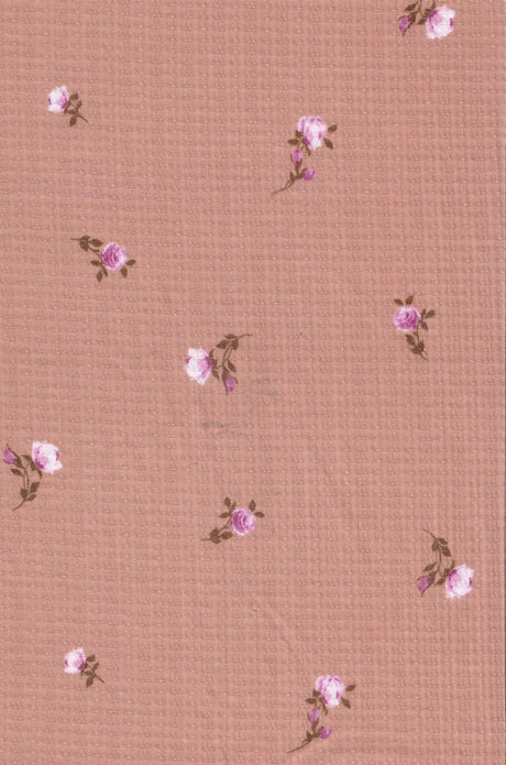 1 Yard Polyester Rayon Spandex 190 GSM Pointelle Ditsy Rib Print Fabric Soft 58/60" Width