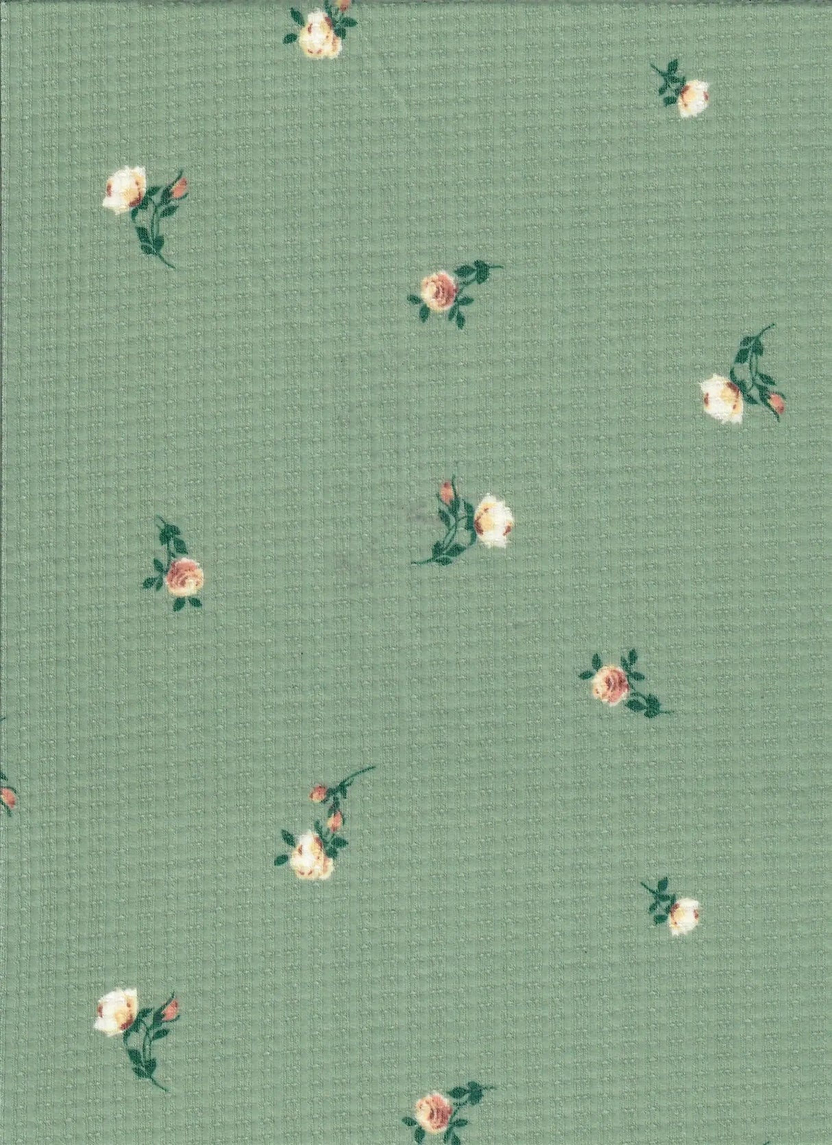 1 Yard Pointelle Ditsy Rib Knit Fabric, 58/60'' Wide Polyester Rayon Spandex Blend