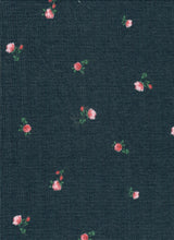 1 Yard Pointelle Ditsy Rib Knit Fabric, 58/60'' Wide Polyester Rayon Spandex Blend
