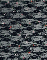 1 Yard Ditsy Printed Lace Fabric, 56/58'' Wide Polyester Spandex Blend