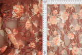 Floral Lace Print Fabric 92% Polyester 8% Spandex Soft Stretch 56/58 Inches Wide