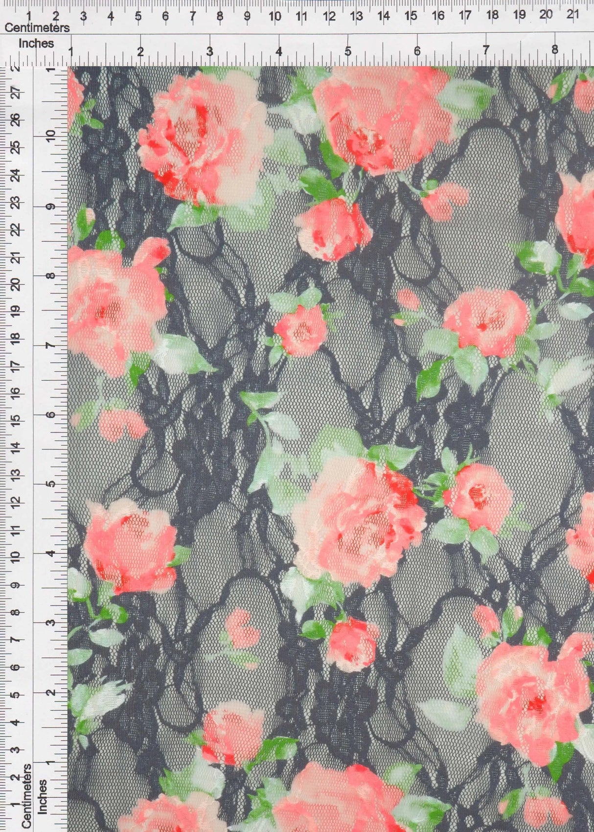 Floral Lace Print Fabric 92% Polyester 8% Spandex Soft Stretch 56/58 Inches Wide