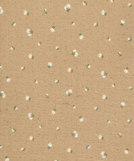 1 Yard Cotton-Style Ditsy Pointelle Print Knit Fabric, 61/63'' Wide Polyester Spandex Blend