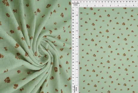 1 Yard Small Flower Ditsy Pointelle Knit Fabric, Cotton Style Stretch 61/63 Inches Wide