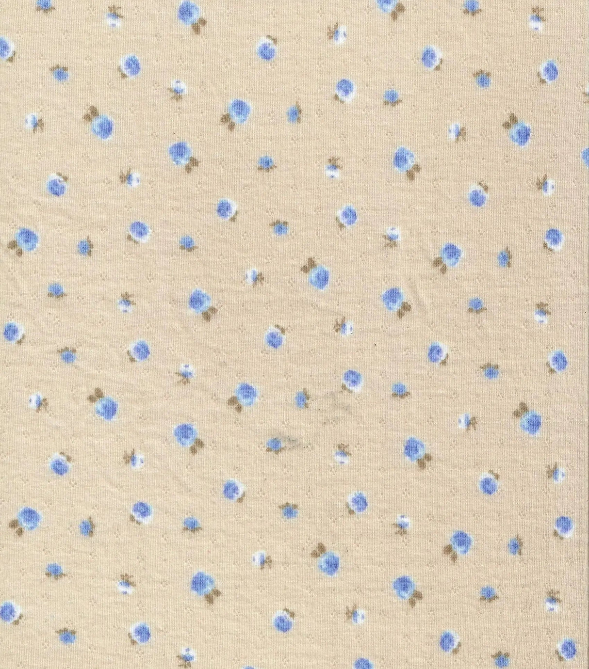 1 Yard Cotton-Style Ditsy Pointelle Print Knit Fabric, 61/63? Wide Polyester Spandex Blend