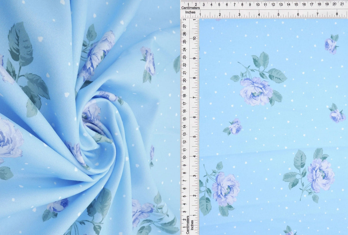 1 Yard Floral Geo Digital Print Poly Cey Fabric, 58/59'' Wide 100% Polyester