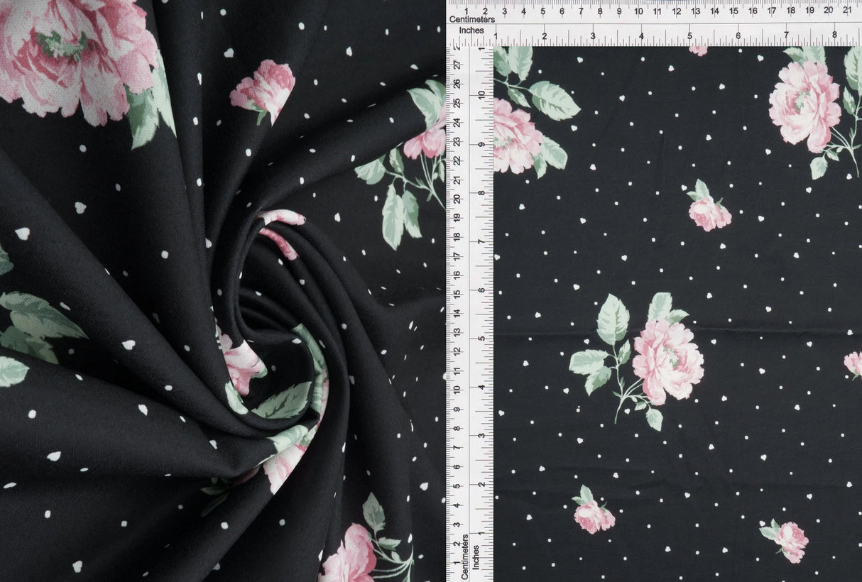 1 Yard Floral Geo Digital Print Poly Cey Fabric, 58/59'' Wide 100% Polyester