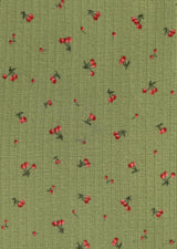 1 Yard Cotton Style Stretch Cherry Pointelle Knit Fabric 61/63 Inches Wide