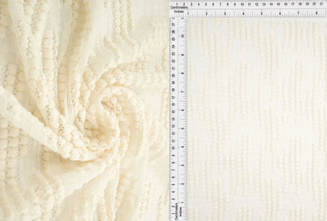 Bubble Lace Fabric 1 Yard Soft Durable Stretch 50" Wide for Apparel and Crafts