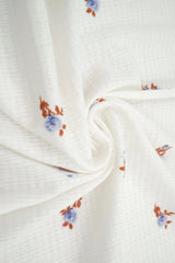 1 Yard Pointelle Ditsy Rib Knit Fabric, 58/60'' Wide Polyester Rayon Spandex Blend