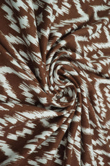 Tribal Boho Print Fabric DTY Brushed Knit 58/60" Wide Soft Stretch Material