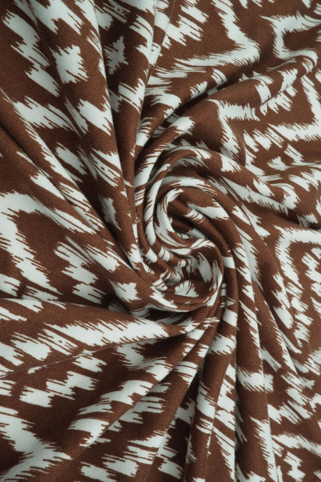 Tribal Boho Print Fabric DTY Brushed Knit 58/60" Wide Soft Stretch Material