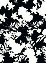1 Yard DTY Floral Print Fabric 190 GSM Polyester Spandex Blend 58/60" Width