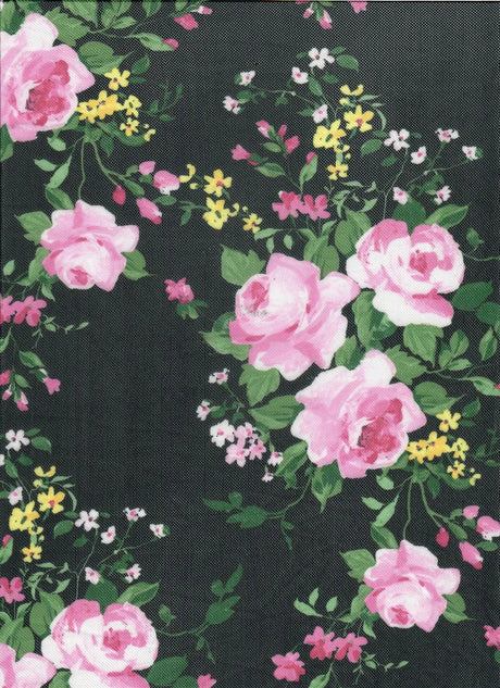Digital Floral Mesh Fabric Lightweight Stretch Sheer, 54” Wide for Fashion & Crafts
