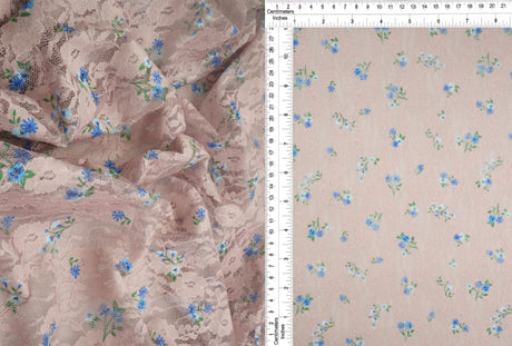 Ditsy Lace Digital Print Fabric 92% Polyester 8% Spandex Stretch 56/58 Inches Wide