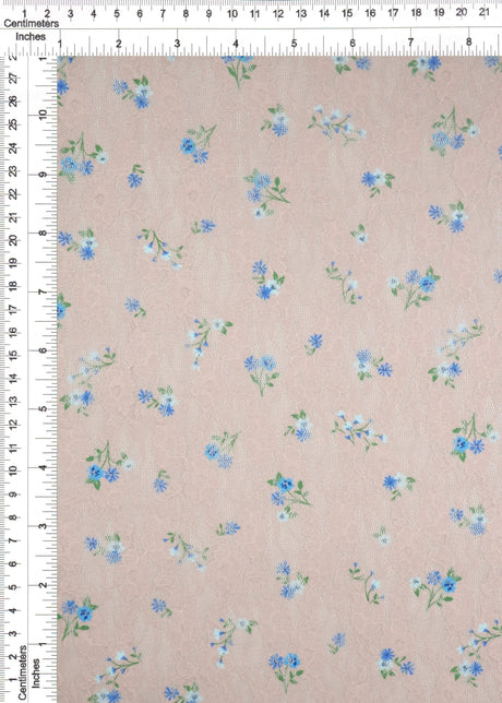 1 Yard Ditsy Printed Lace Fabric, 56/58'' Wide Polyester Spandex Blend