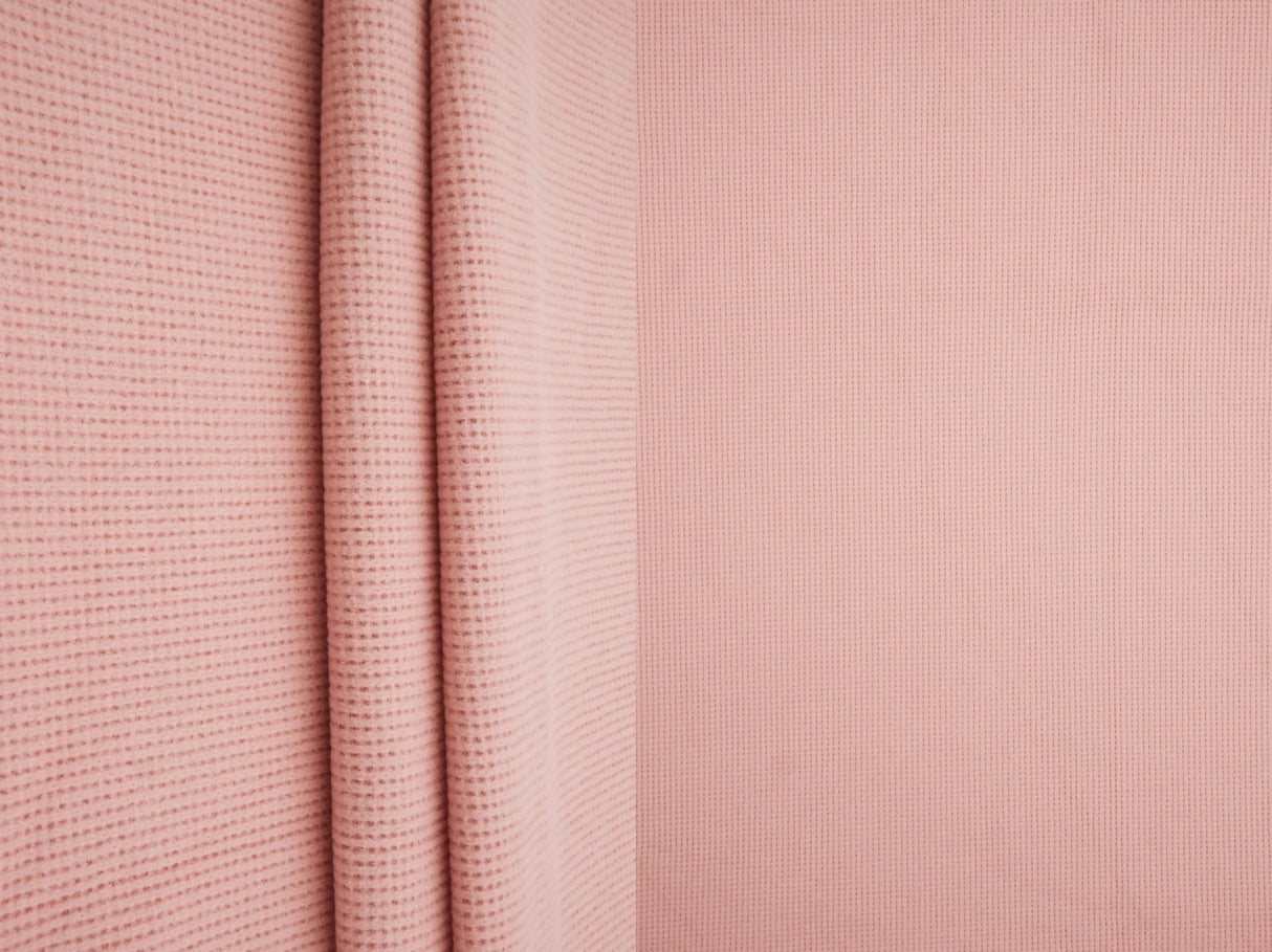 1 Yard Solid Stretch 2x2 Waffle Thermal Knit Fleece Fabric 57 59 Inches Wide