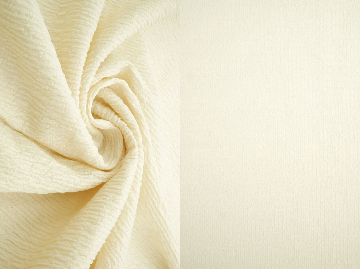 Solid Crinkle Jersey Fabric Stretch Polyester Knit, 58/60" Wide