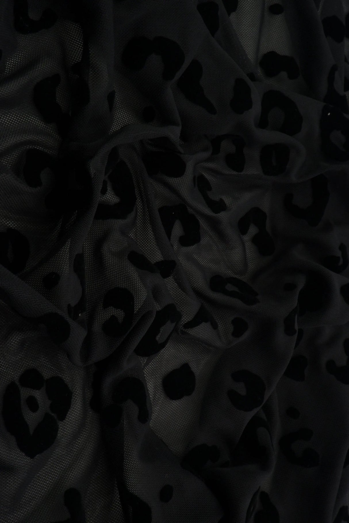 1 Yard Leopard Flocking Mesh Fabric, 56/57'' Wide Polyester Spandex Blend
