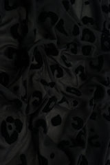 1 Yard Leopard Flocking Mesh Fabric, 56/57'' Wide Polyester Spandex Blend