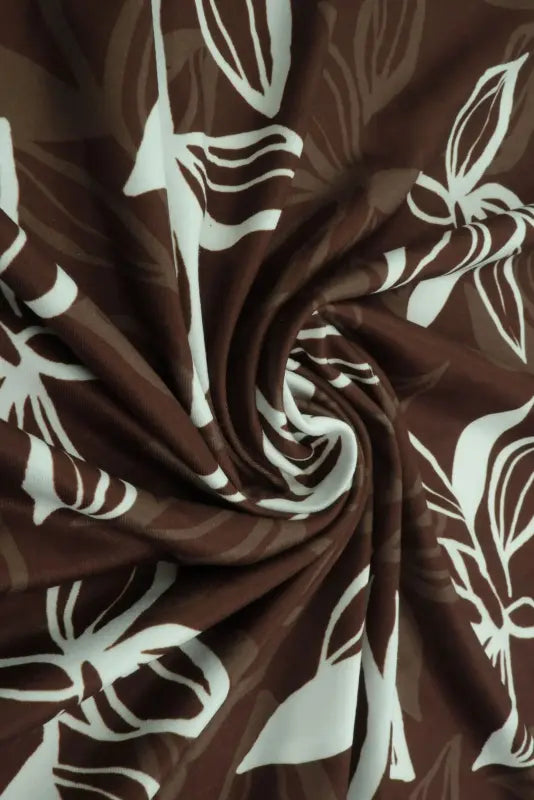 1 Yard Leaf Print DTY Brushed Fabric Soft Lightweight Stretch Polyester 58/60 Inch Wide
