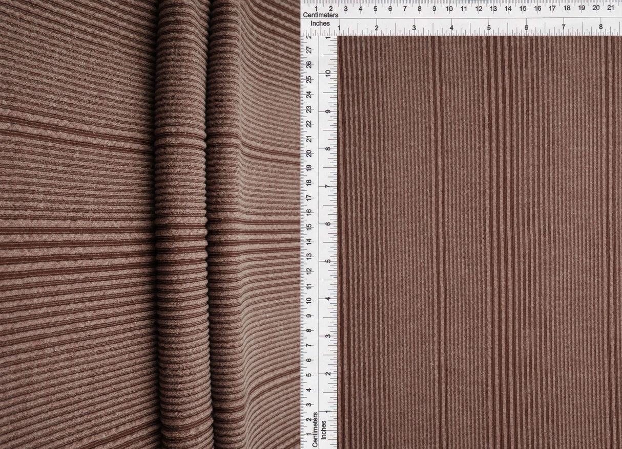 1 Yard Variegated Jacquard Rib Fabric 230 GSM Polyester Rayon Spandex Blend 52/54" Width