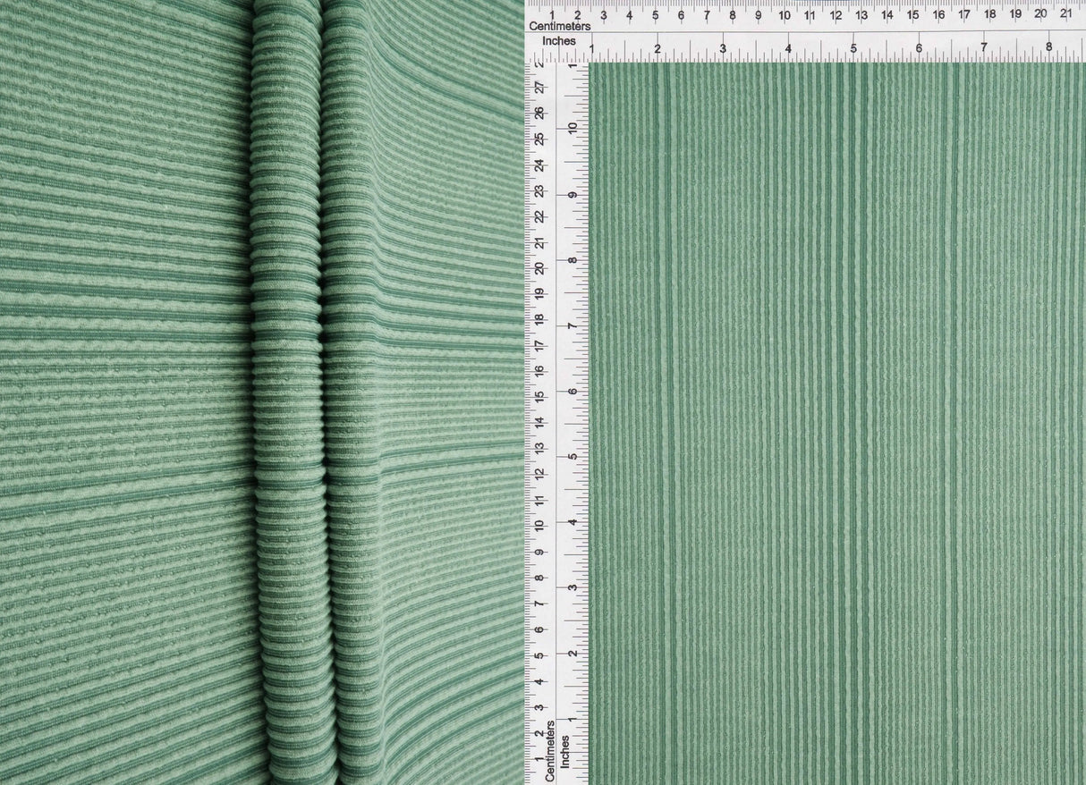 1 Yard Variegated Jacquard Rib Fabric 230 GSM Polyester Rayon Spandex Blend 52/54" Width