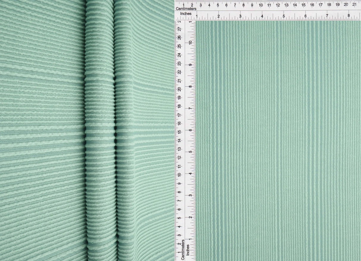 1 Yard Variegated Jacquard Rib Fabric 230 GSM Polyester Rayon Spandex Blend 52/54" Width