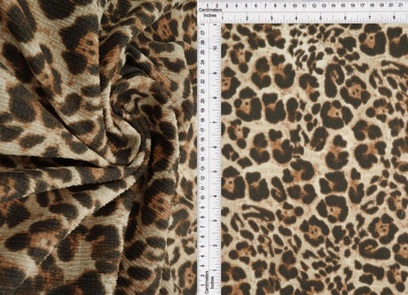 1 Yard Ella Ripple Jersey Animal Print Fabric, 58'' Wide Polyester Spandex Blend