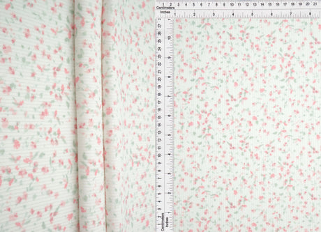 1 Yard Ditsy Print Cotton Feel 2x2 Rib Knit Fabric Soft Stretch Polyester Spandex 58 Inch Wide