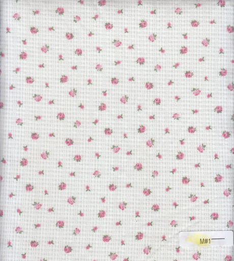 1 Yard Polyester Rayon Spandex 190 GSM Pointelle Ditsy Rib Print Fabric Soft 58/60" Width