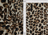 1 Yard DTY Brushed Animal Print Fabric Cheetah Leopard, Soft Stretch Knit 58/60” Wide