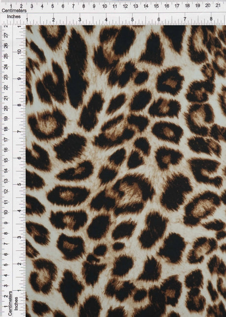 1 Yard DTY Brushed Animal Print Fabric Cheetah Leopard, Soft Stretch Knit 58/60” Wide