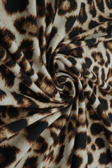 1 Yard DTY Brushed Animal Print Fabric Cheetah Leopard, Soft Stretch Knit 58/60” Wide